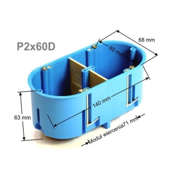 Puszka GK podwójna głęboka podP2x60D fi60 SIMET